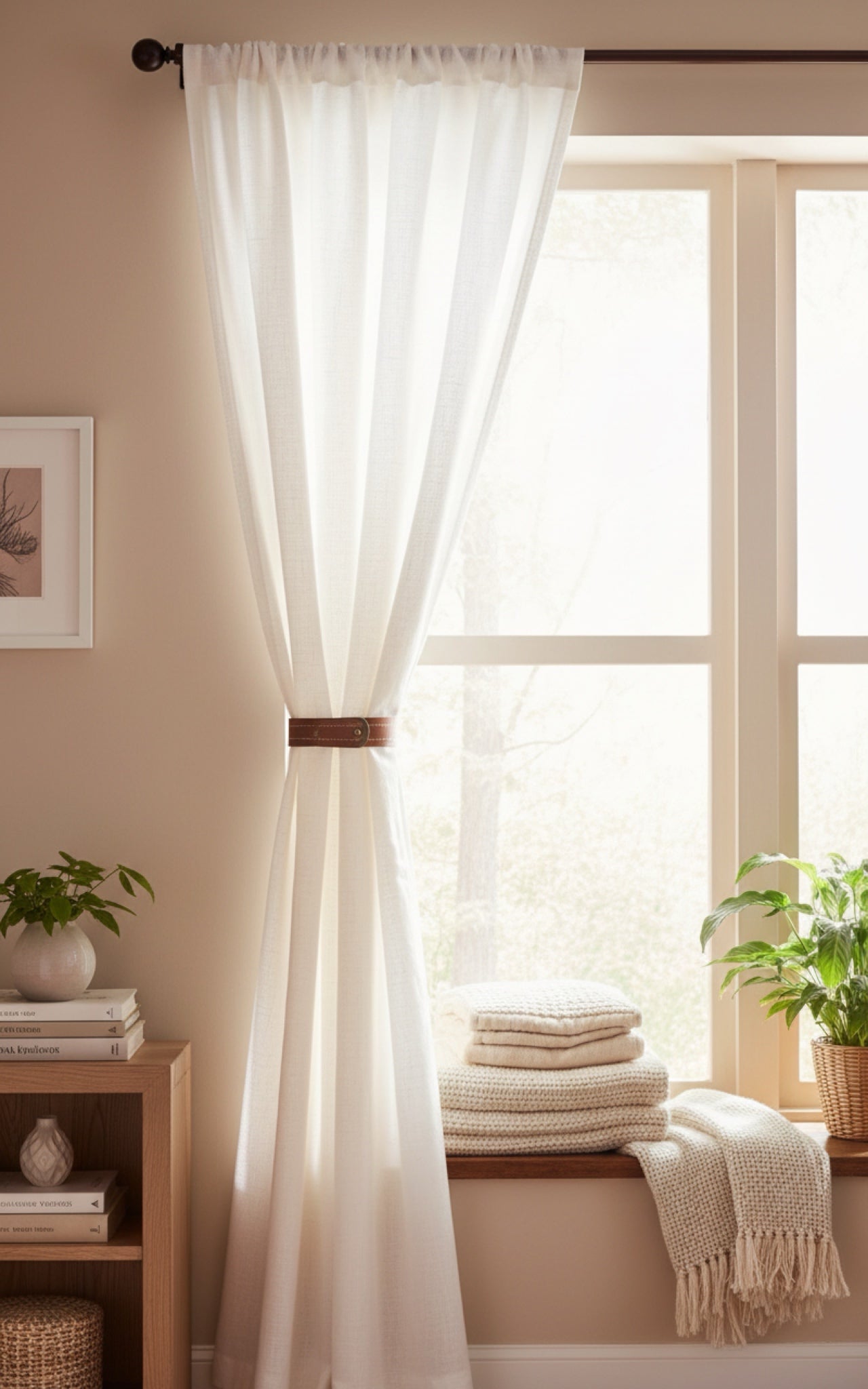 Handmade Leather Curtain Tiebacks (Pair)