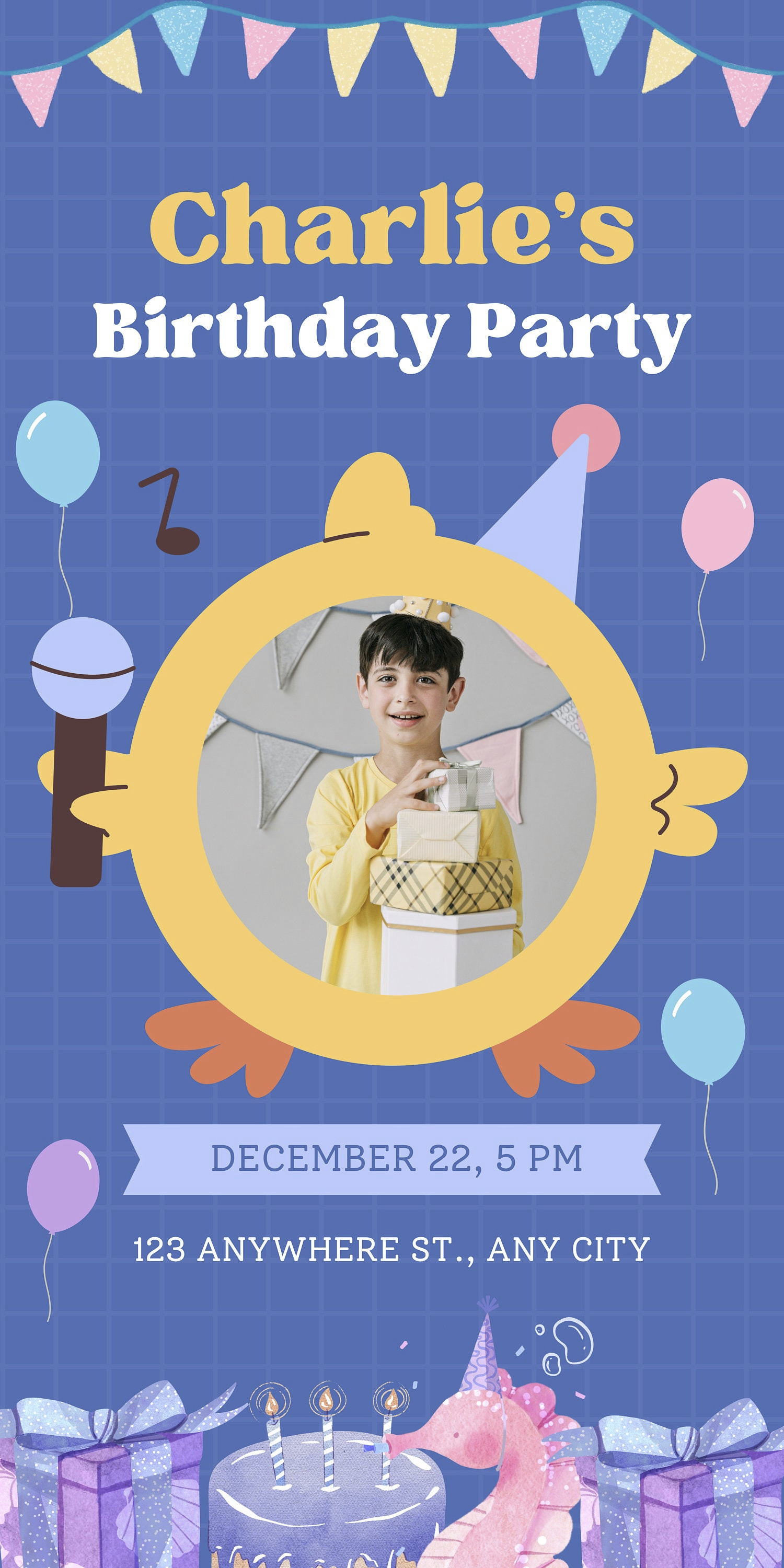 Personalized Birthday Banner for Boys — Premium Vinyl Retractable with Stand