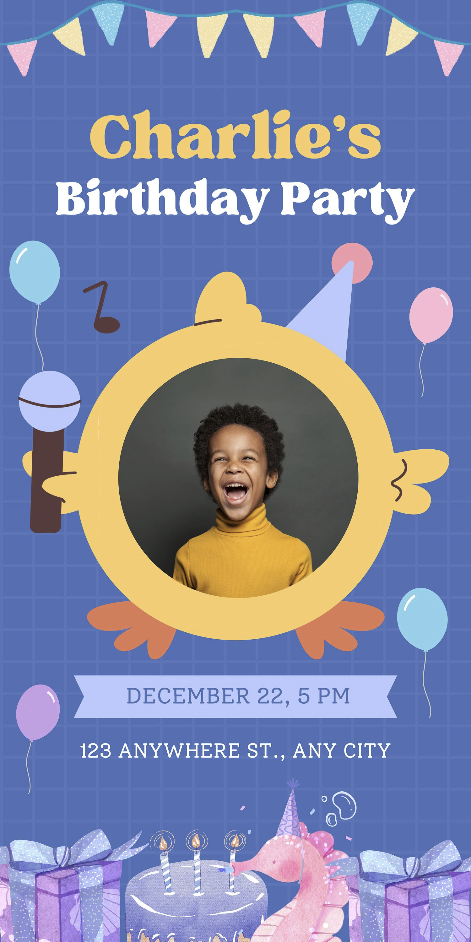 Personalized Birthday Banner for Boys — Premium Vinyl Retractable with Stand