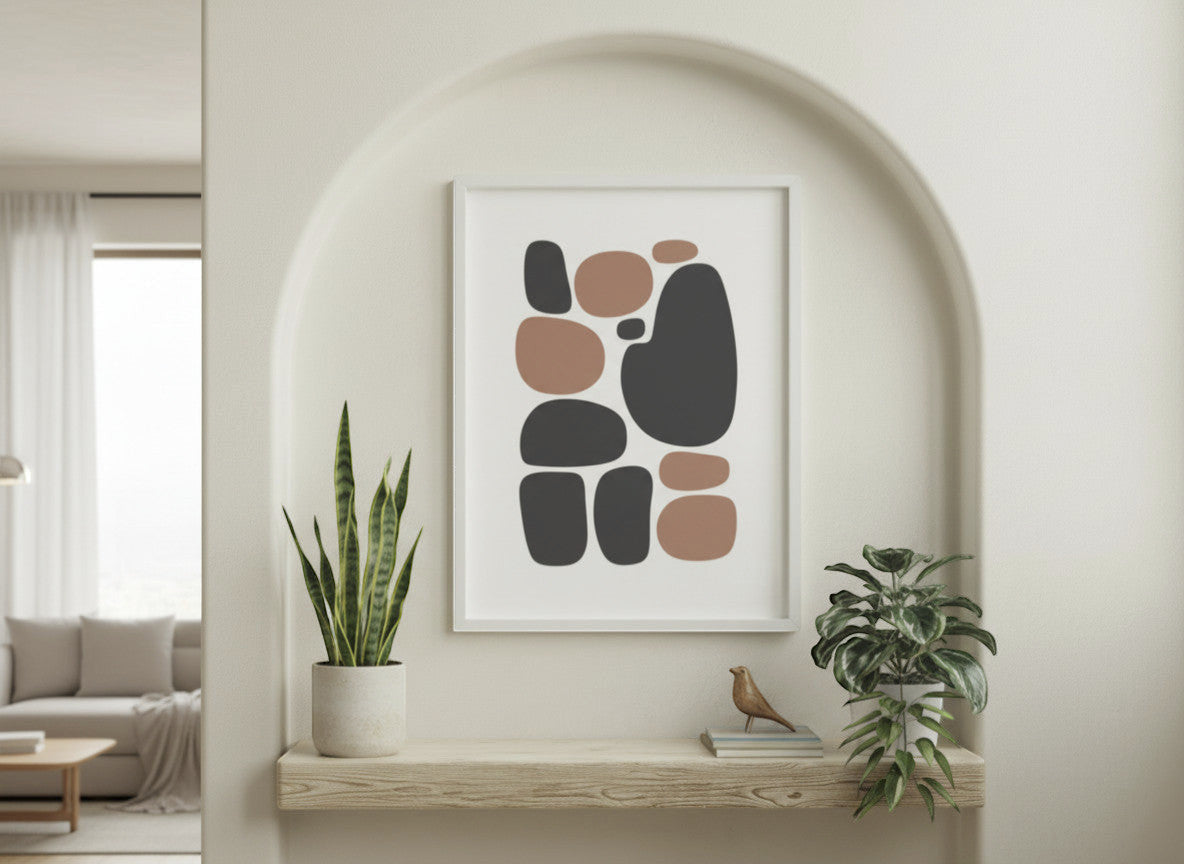 Rejecting Retail Studio custom poster print in a white frame, showing 'Your Design' text. Available in gloss or matte finish.