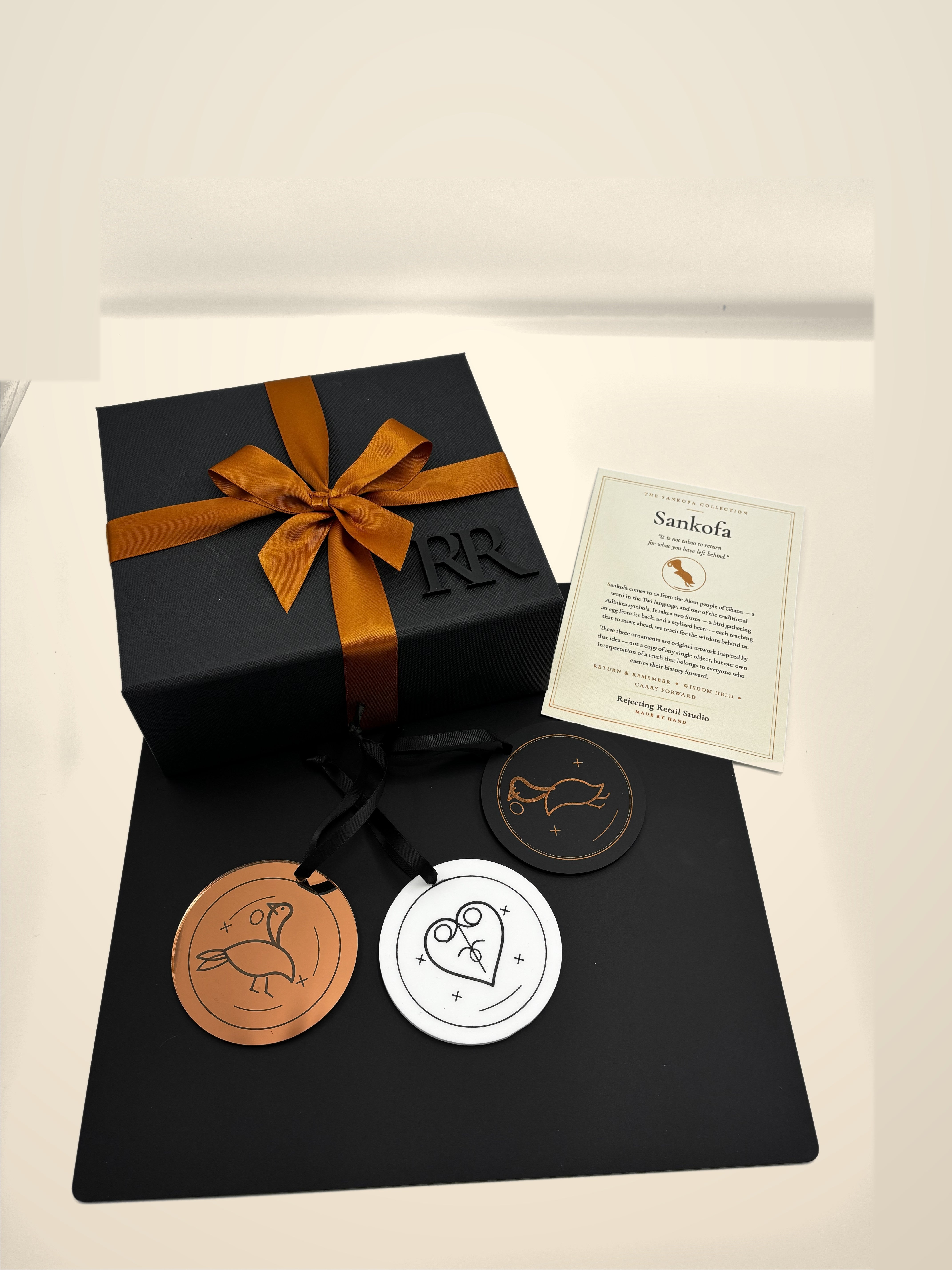 Sankofa Ornament Set of 3 — Personalized Acrylic Keepsakes