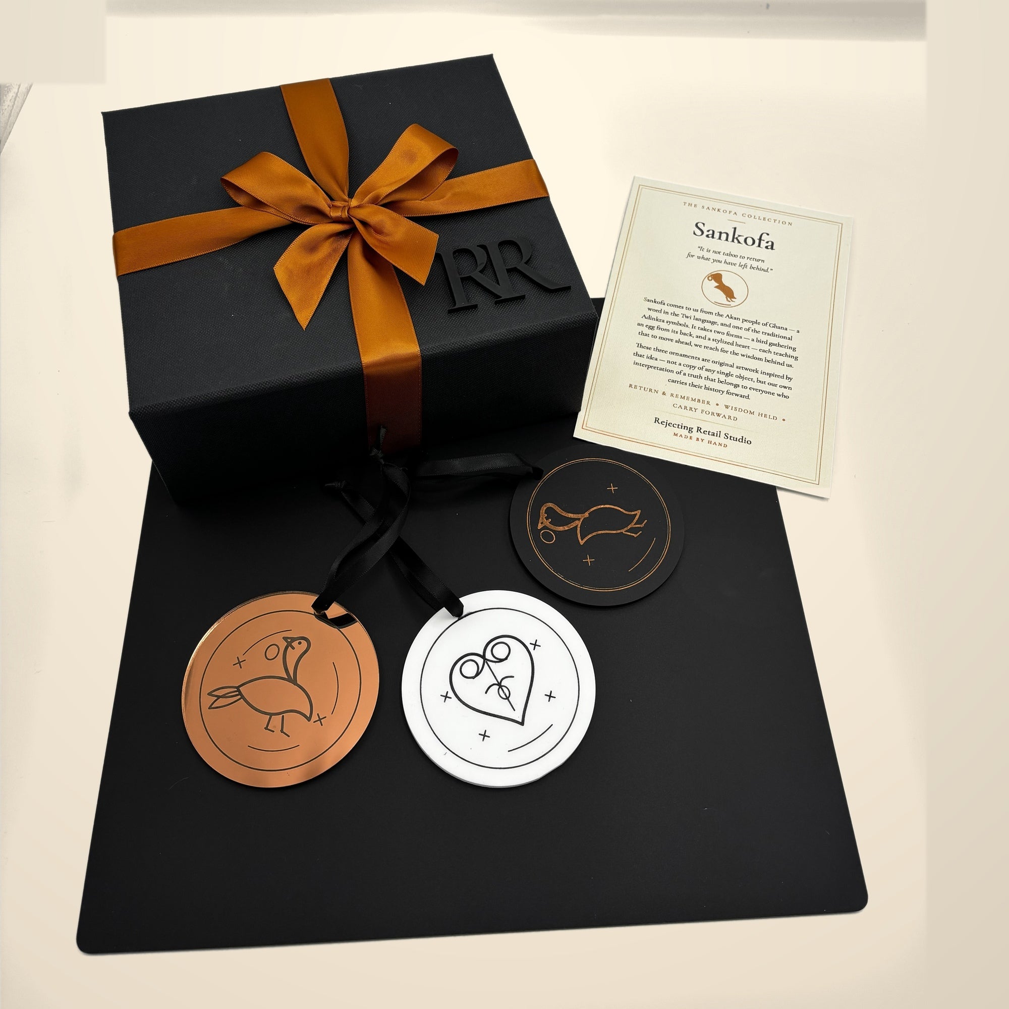 Sankofa Ornament Set of 3 — Personalized Acrylic Keepsakes