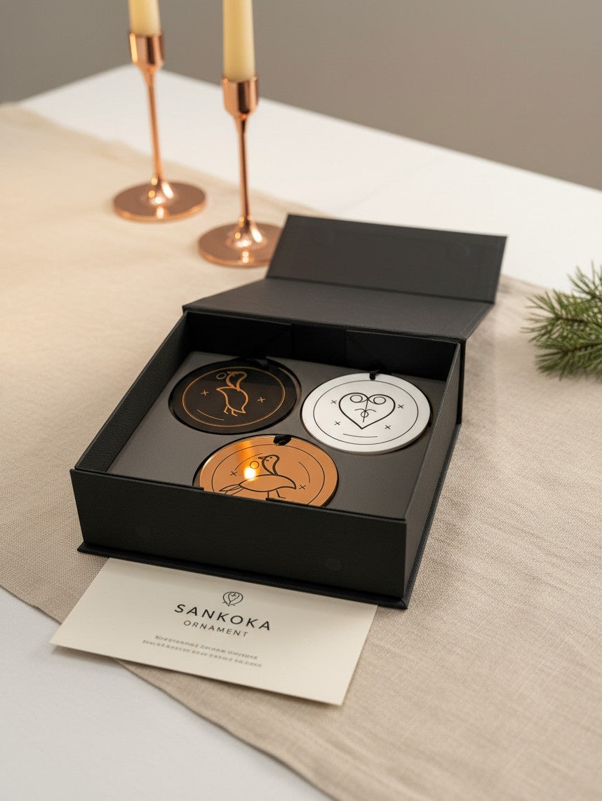 Sankofa Ornament Set of 3 — Personalized Acrylic Keepsakes