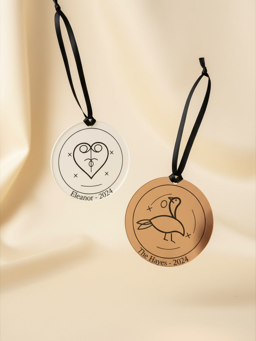 Sankofa Ornament Set of 3 — Personalized Acrylic Keepsakes
