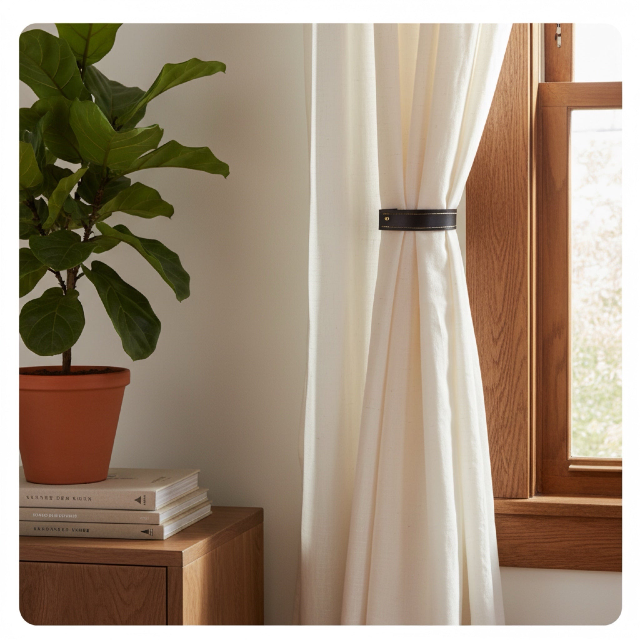 Handmade Leather Curtain Tiebacks (Pair)