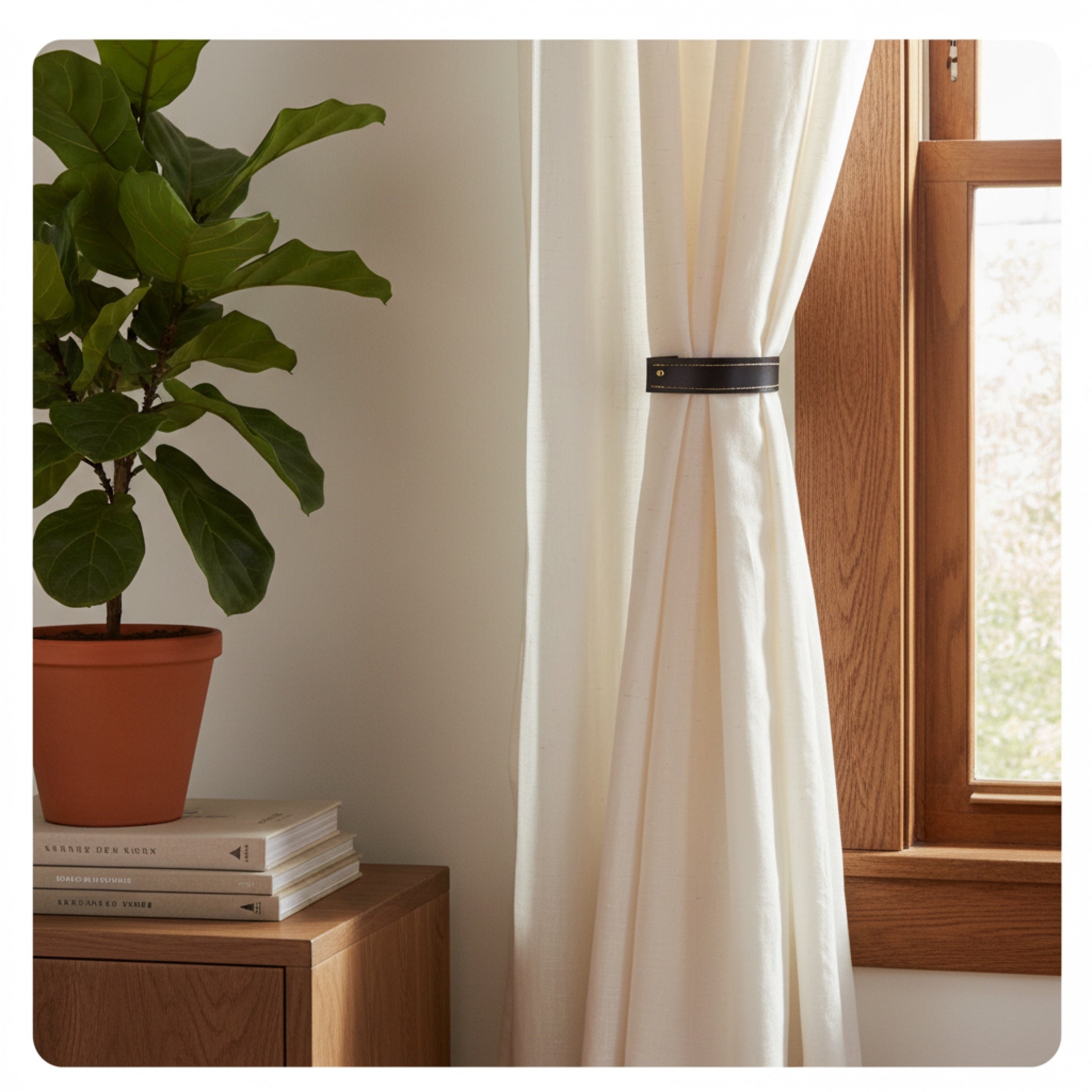 Handmade Leather Curtain Tiebacks (Pair)