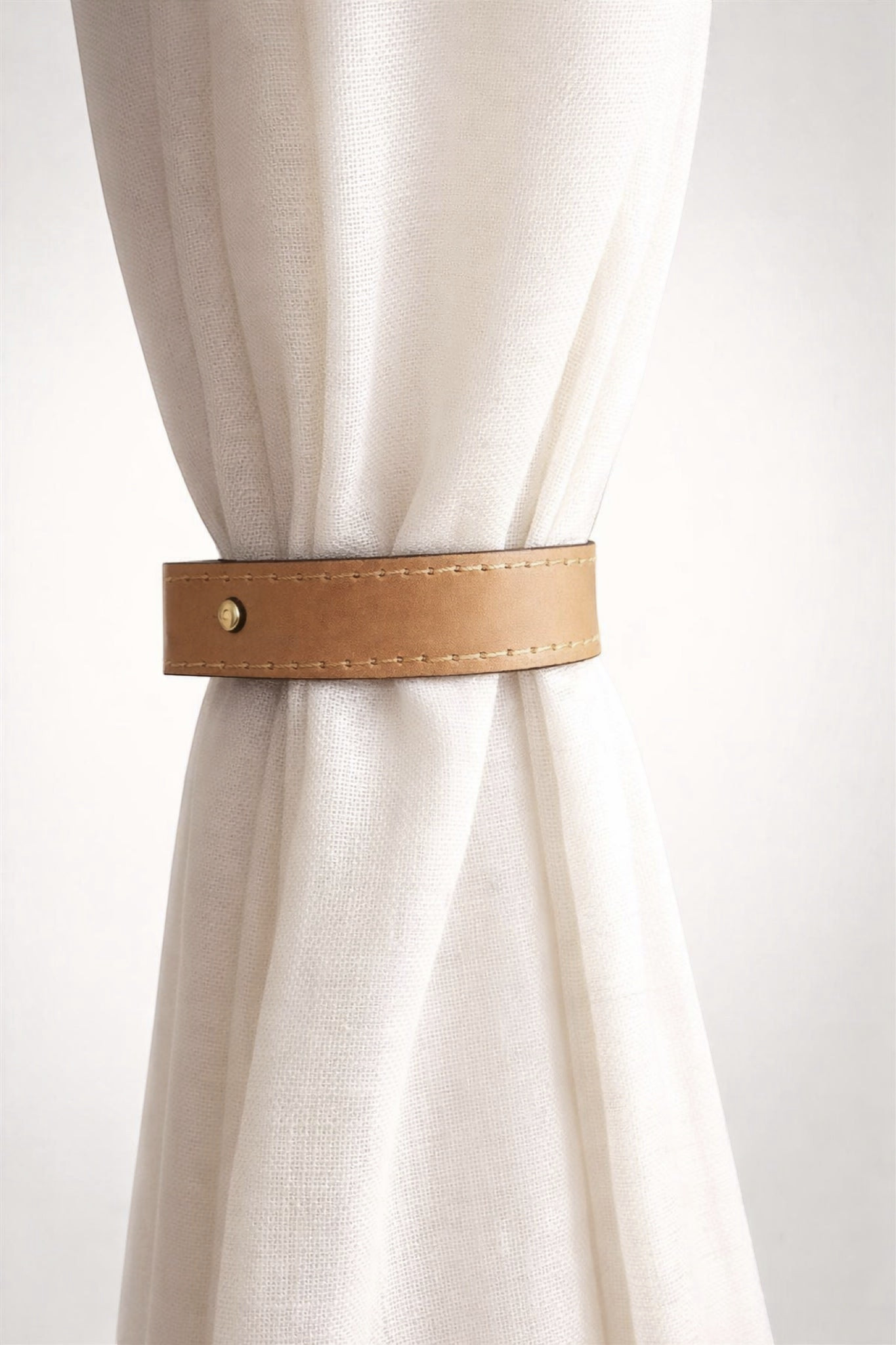 Handmade Genuine Leather Curtain Tiebacks — Artisan Home Décor, Set of 2