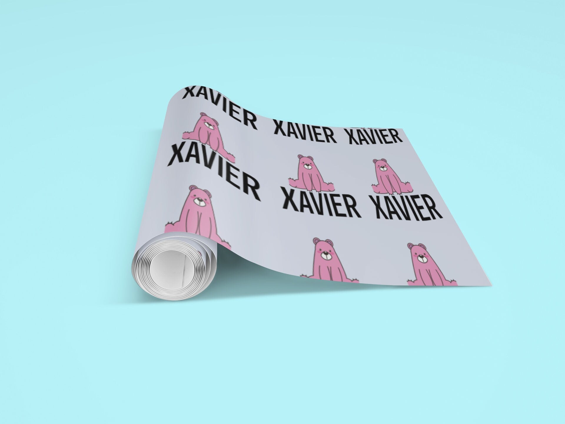 Customizable Bear-Themed Wrapping Paper | Personalized Gift Wrap with Name | 24"x48" Sheets | Perfect for Birthdays, Baby Showers, Holidays