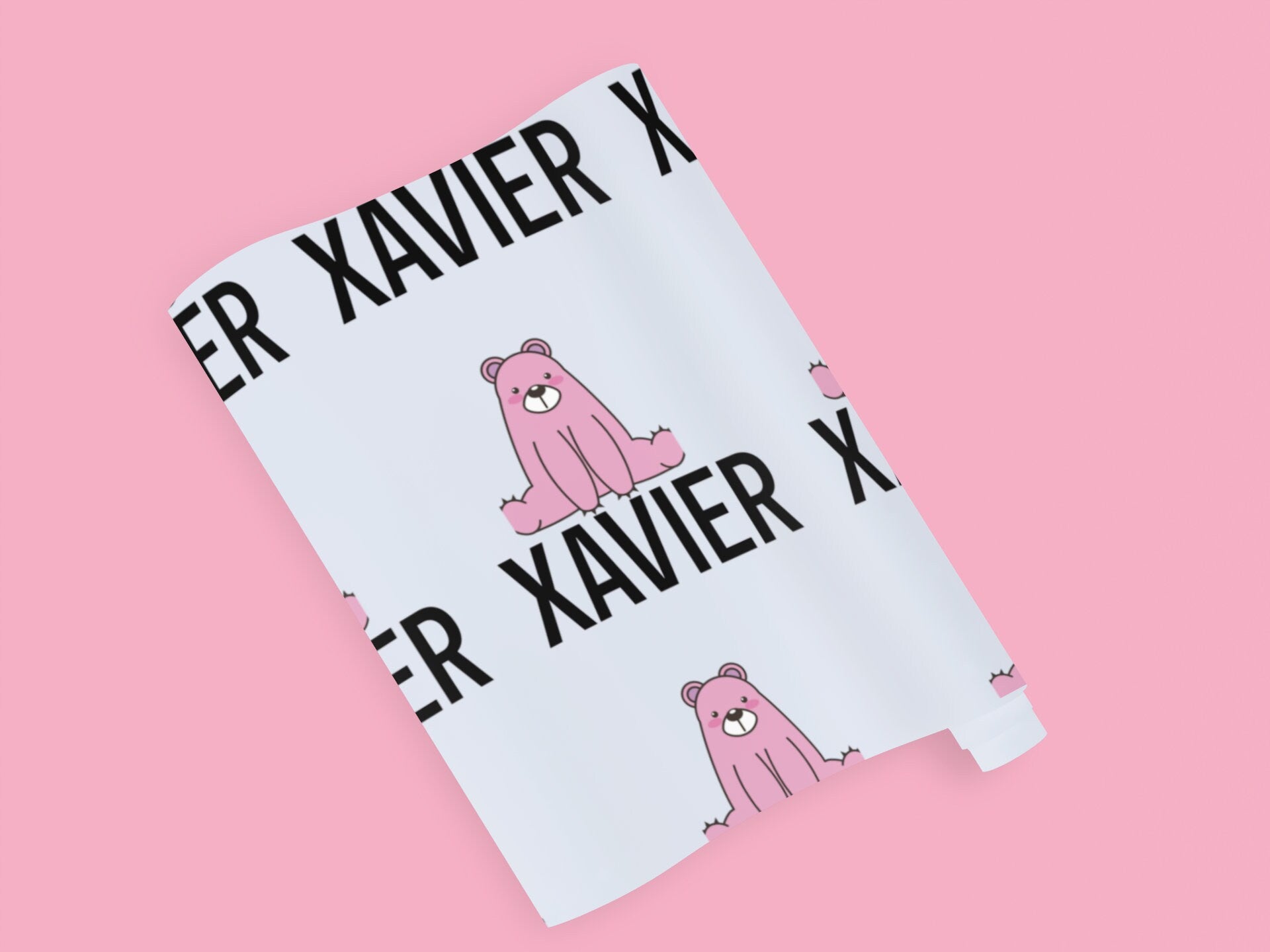 Customizable Bear-Themed Wrapping Paper | Personalized Gift Wrap with Name | 24"x48" Sheets | Perfect for Birthdays, Baby Showers, Holidays