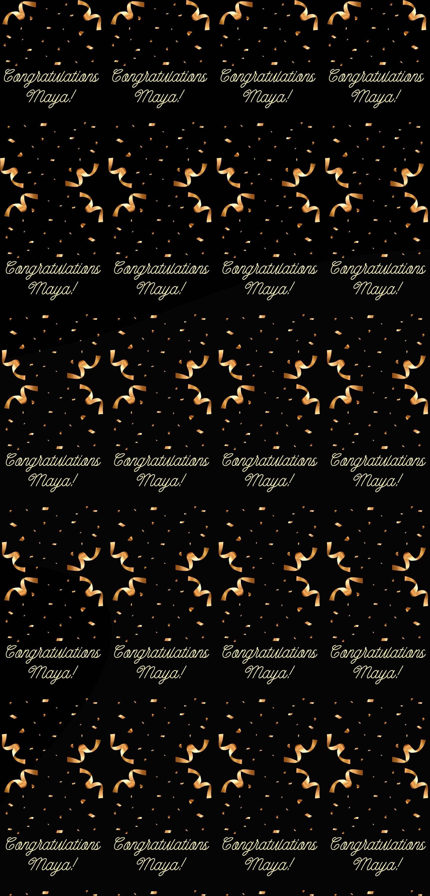 Personalized Black & Gold Gift Wrap — Custom Name Wrapping Paper, 24" x 48"