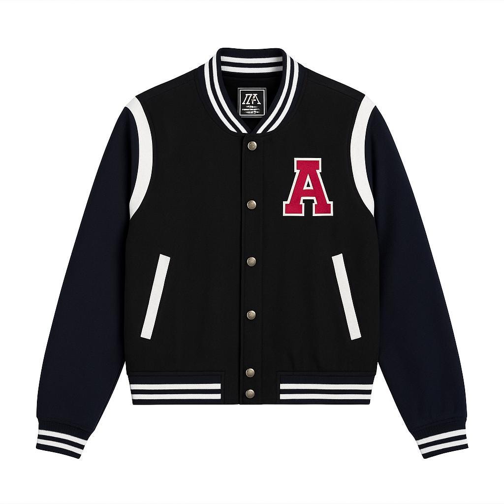 Personalized Embroidered Varsity Jacket, Custom Letterman Bomber