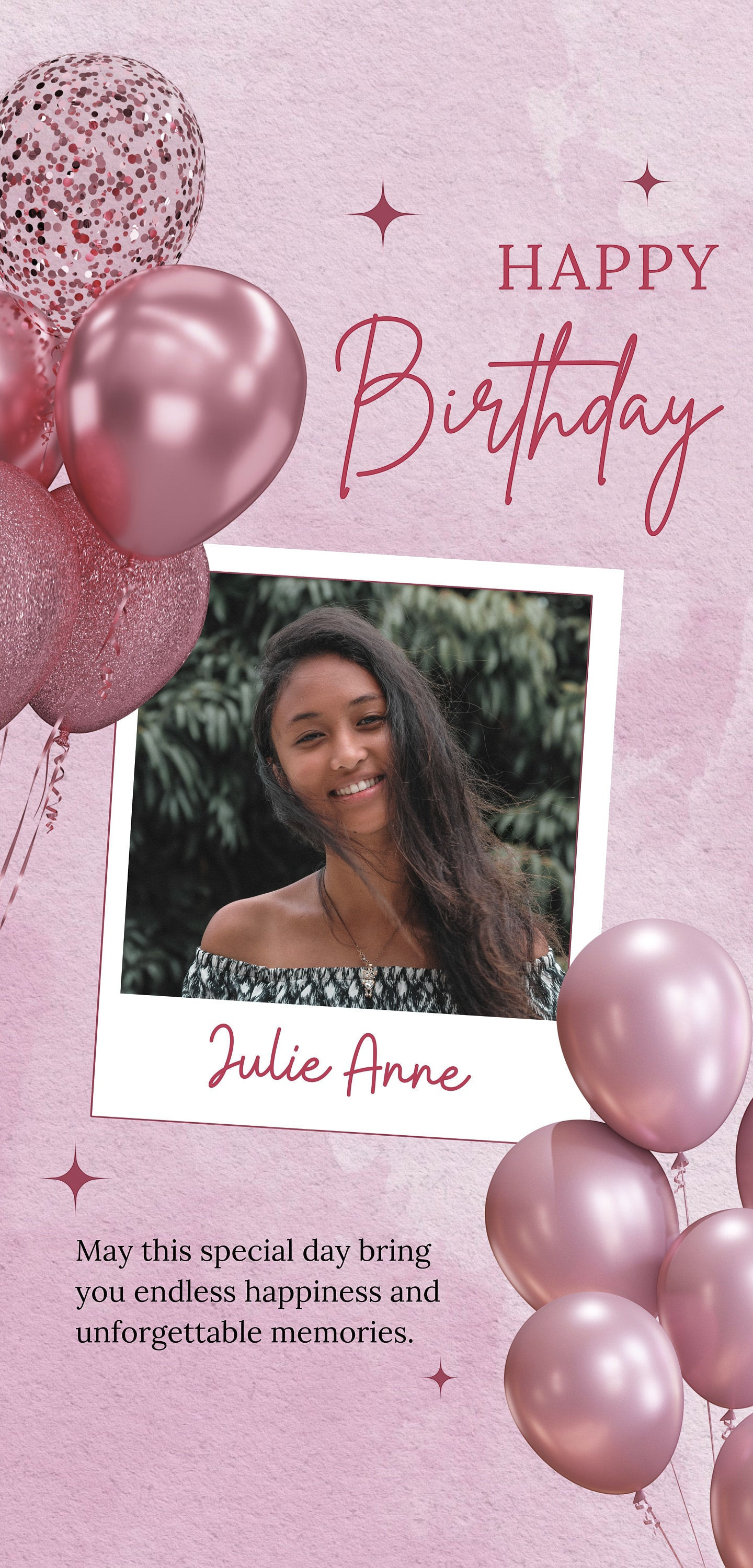 Personalized Birthday Banner for Girls — Premium Vinyl Retractable with Stand