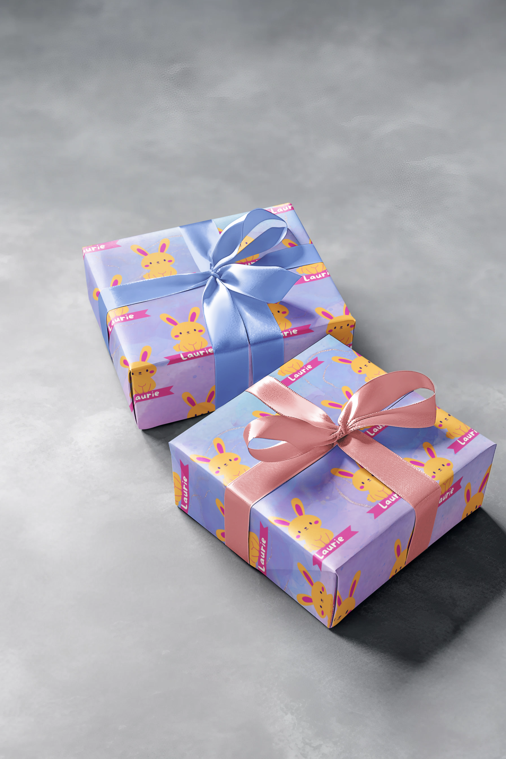 Customizable Bunny Themed Wrapping Paper | Personalized Gift Wrap with Name | 24"x48" Sheets | Perfect for Birthdays, Baby Showers, Holidays